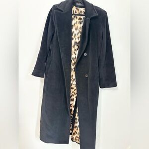 Dana Buchman size 12 long coat black angora wool dressy formal date night